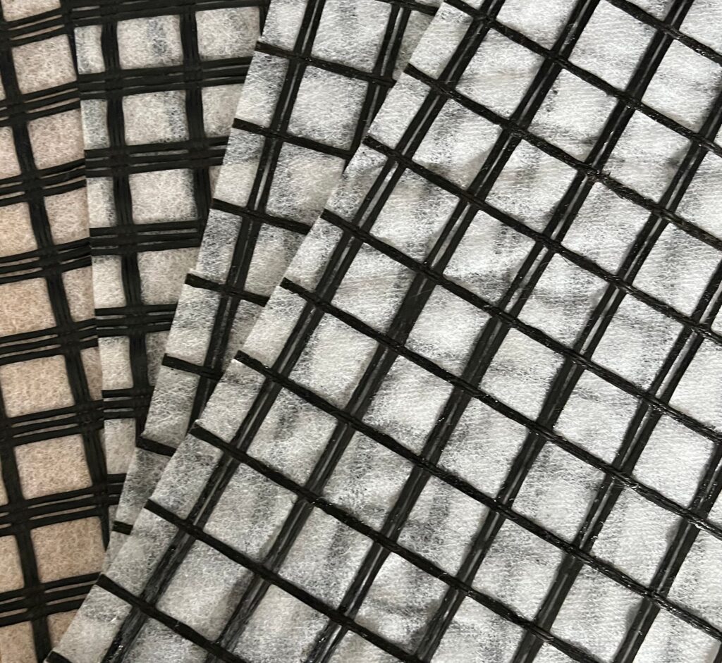 Fiberglass Geogrid Composite With Nonwoven Geotextile