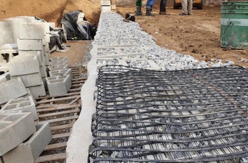 retaining wall pvc coated polyester geogrid/pet geogrid